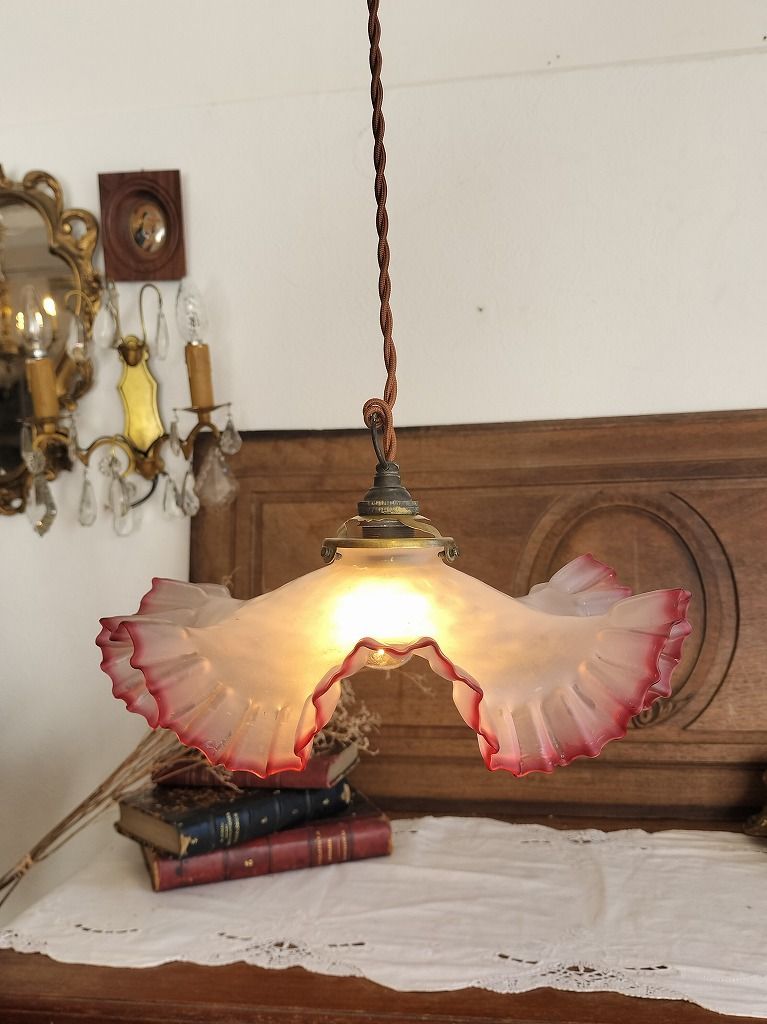 ROSY 鍛冶屋の店VAN フロアスタンド 2灯 ガラスシェード 鍛冶屋の店VAN フロアスタンド 2灯 ガラスシェード アンティーク