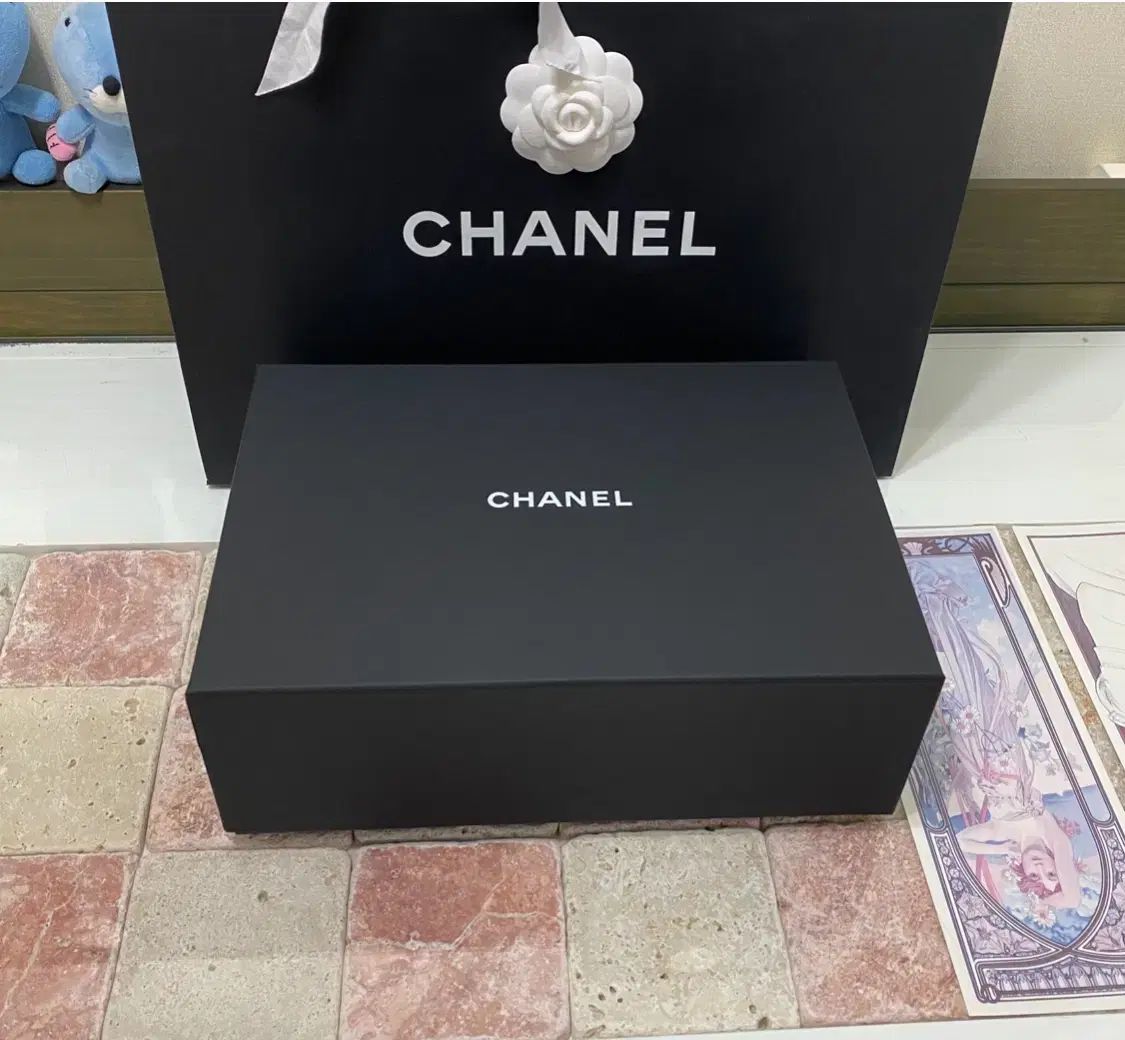 シャネル バッグボックス 31 5 x 22 11 リボン カメリア お買い物バッグ