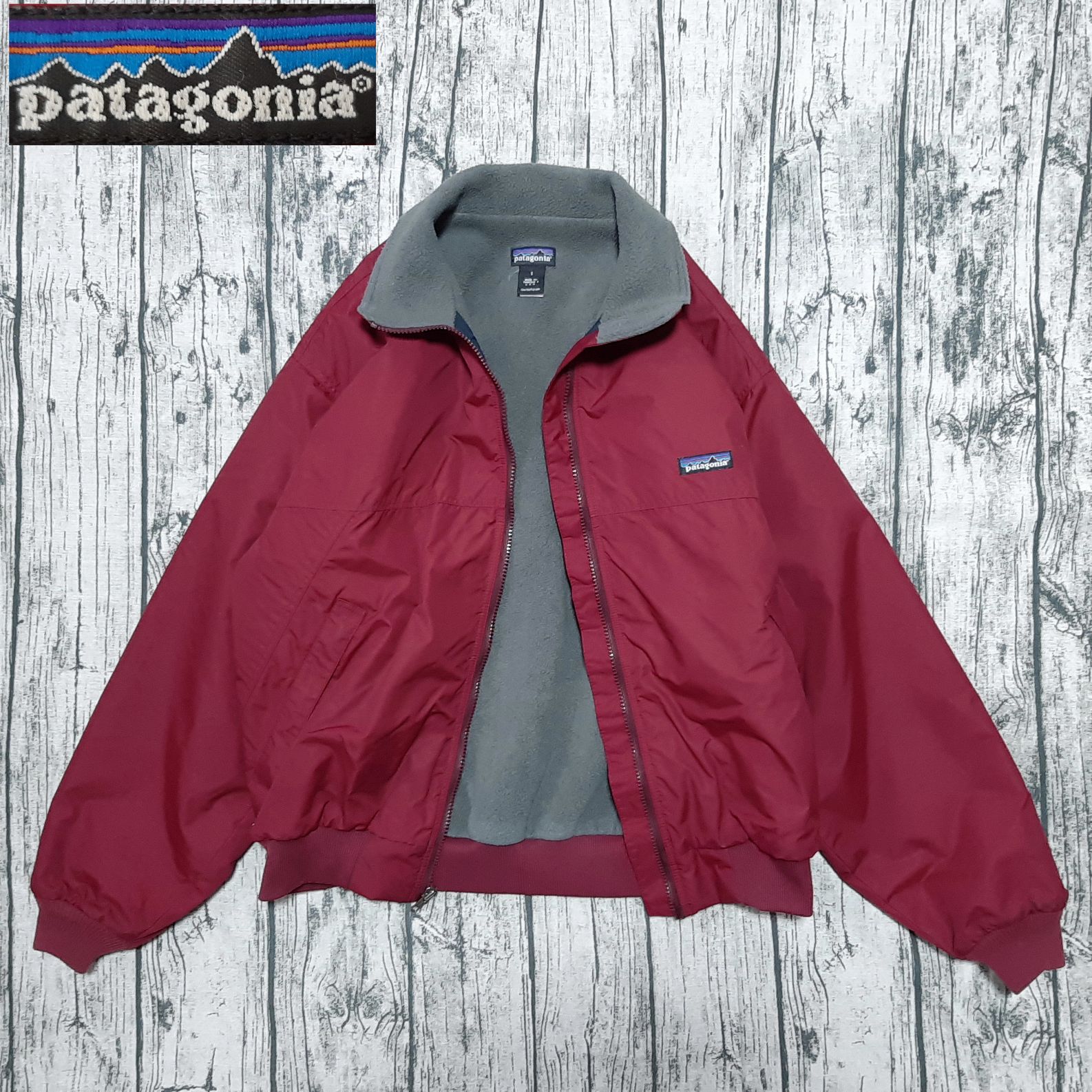 size S】USA製 96年 パタゴニア シェルドシンチラ 赤褐色 patagonia