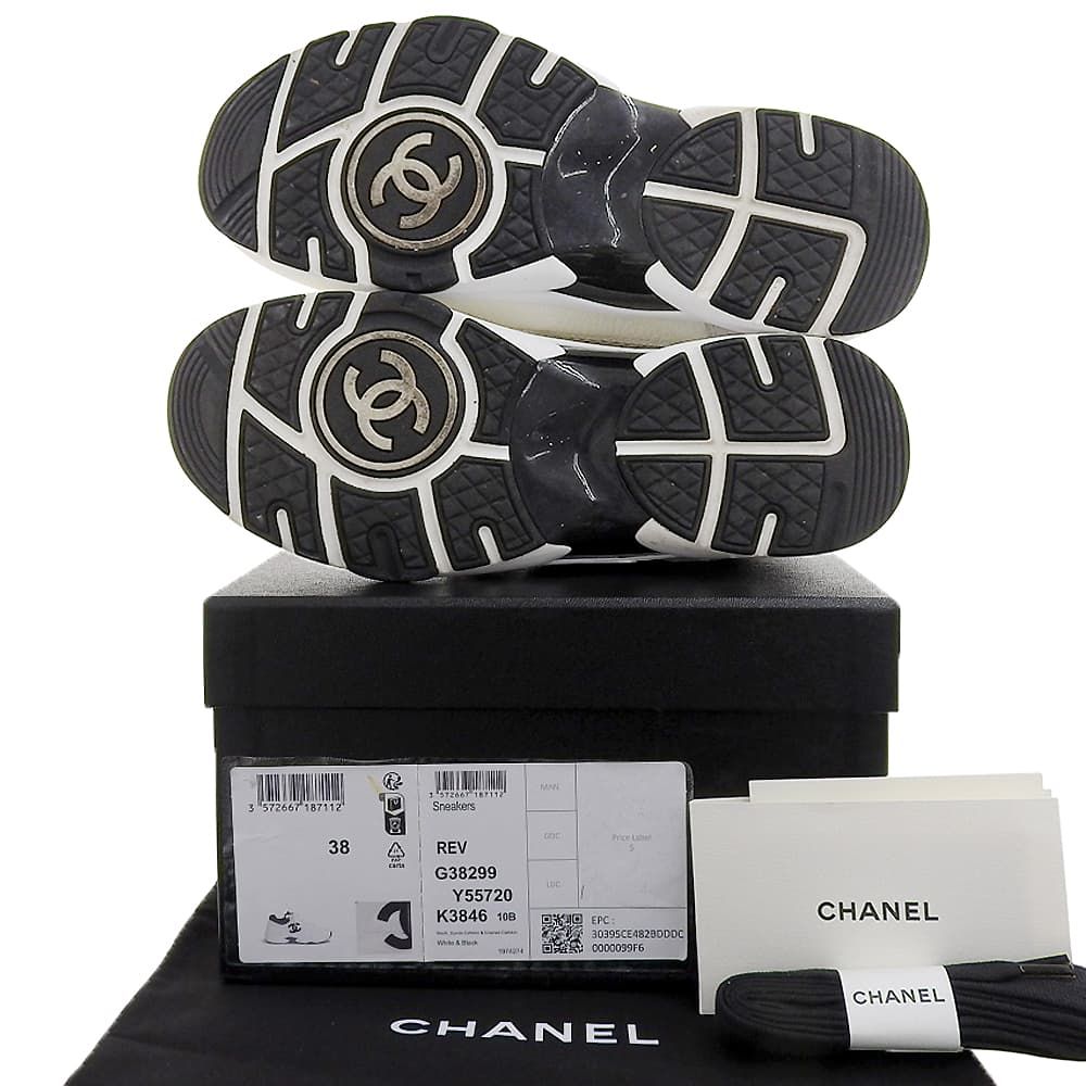 CHANEL シャネル 美品 メッシュ×スエードカーフスキン ココマーク