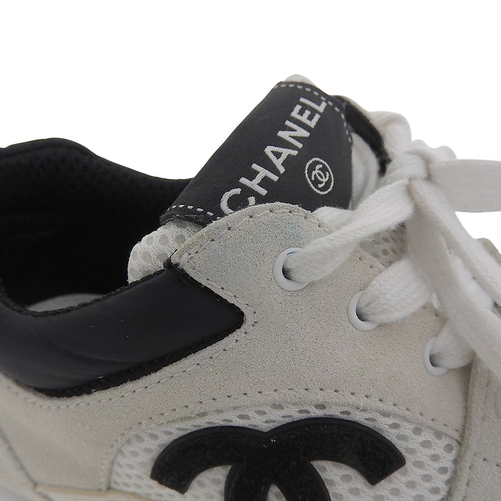 CHANEL シャネル 美品 メッシュ×スエードカーフスキン ココマーク