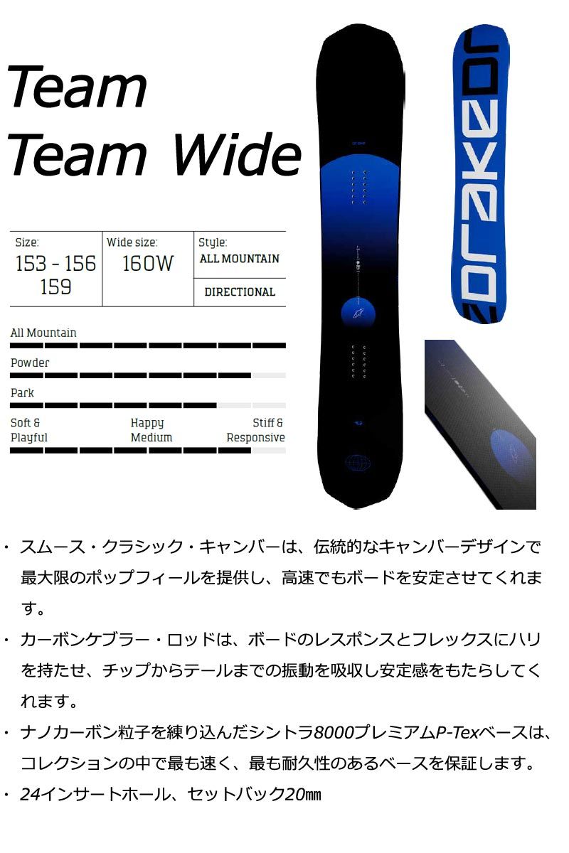 25-26 DRAKE ドレイク TEAM チーム メンズ スノーボード パウダー 板 2026