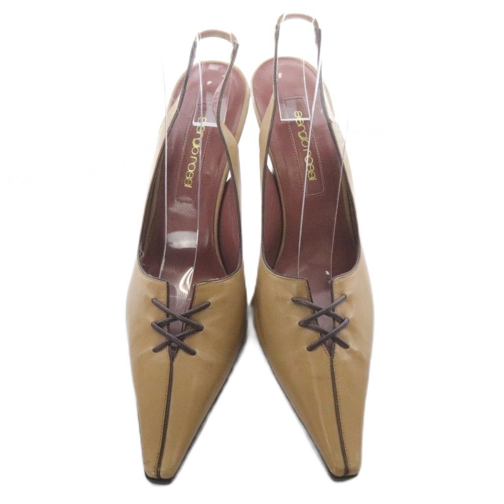 セルジオロッシ Sergio rossi レザー レースアップ パンプス ポイン
