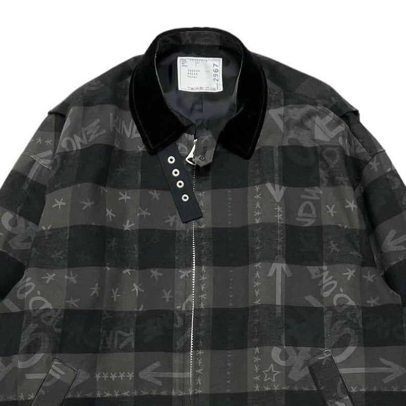 わかさぎまとめ買いページ sacai 23SS x Eric Haze Check Zip Up Jacket - メルカリ