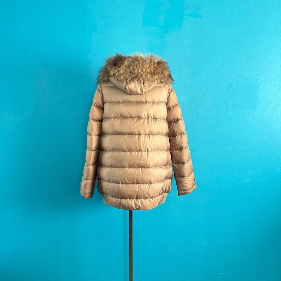 西川ダウン ナノユニバース ラクーンファー ダウンコート サイズ36