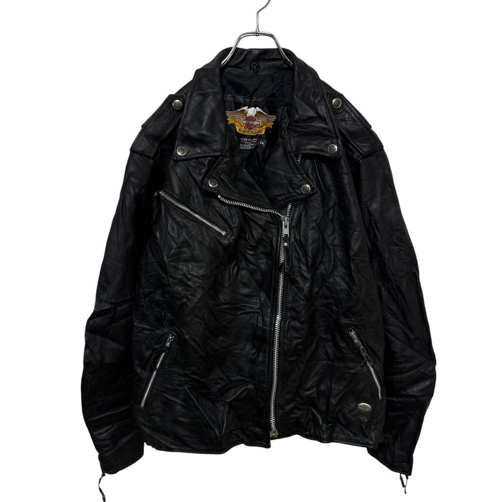 HARLEY DAVIDSON】 USA製 本革 レザーダブルライダースジャケット S