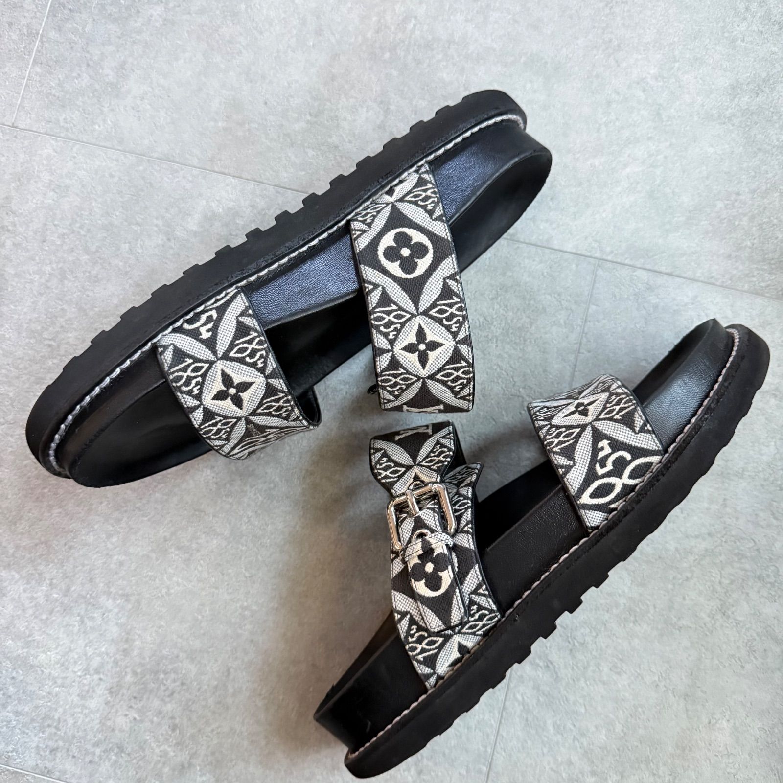 Louis Vuitton スポーツサンダル LOUIS VUITTON ルイヴィトン モノグラム キャンバス ベルトスポーツ