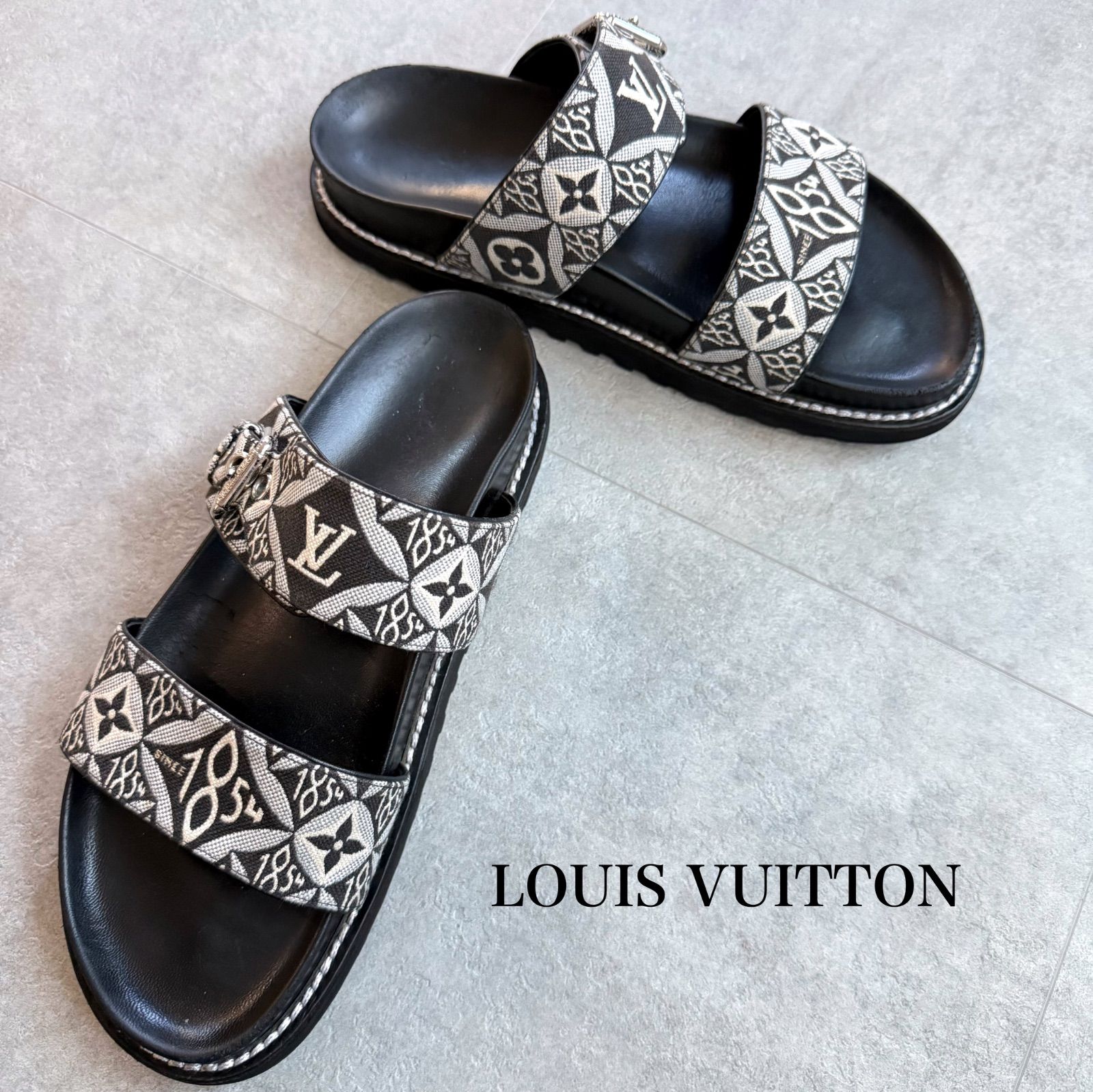 【美品❗️】LOUIS VUITTONモノグラム　サンダル LOUIS VUITTON ルイヴィトン モノグラム キャンバス ベルトスポーツ
