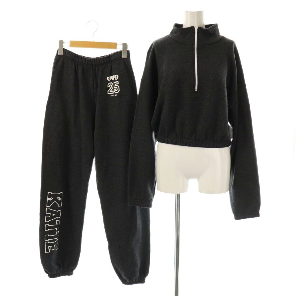 ケイティー Katie セットアップ スウェット ハーフジップトップス