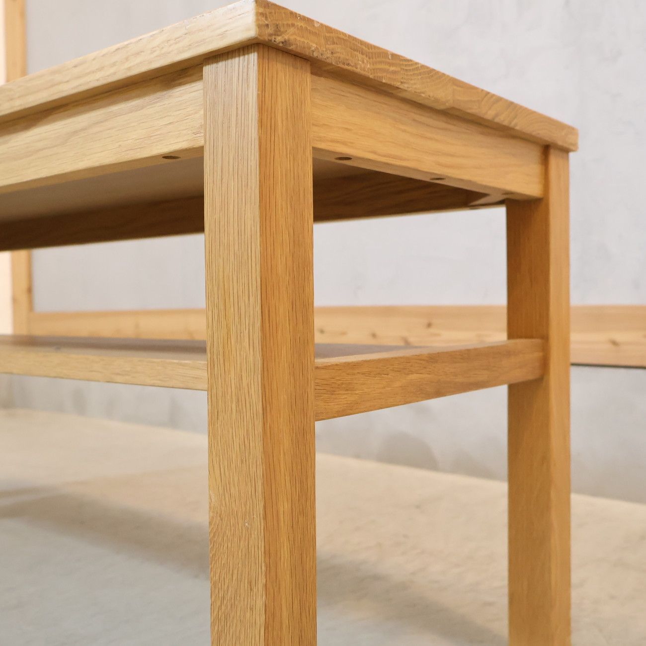 無印良品MUJI オーク無垢材 ベンチ ダイニングベンチ 板座 ローボード