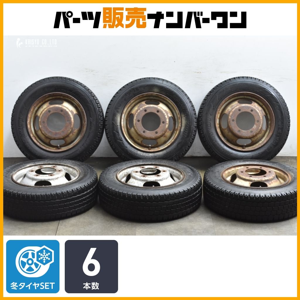 溝有 汎用スチール 15 in 5 J 110 PCD 170 ハブ径132 mm 6穴 実測 ヨコハマ SY 01 185 70 R 106 104 L LT 6本セット キャンターガッツ