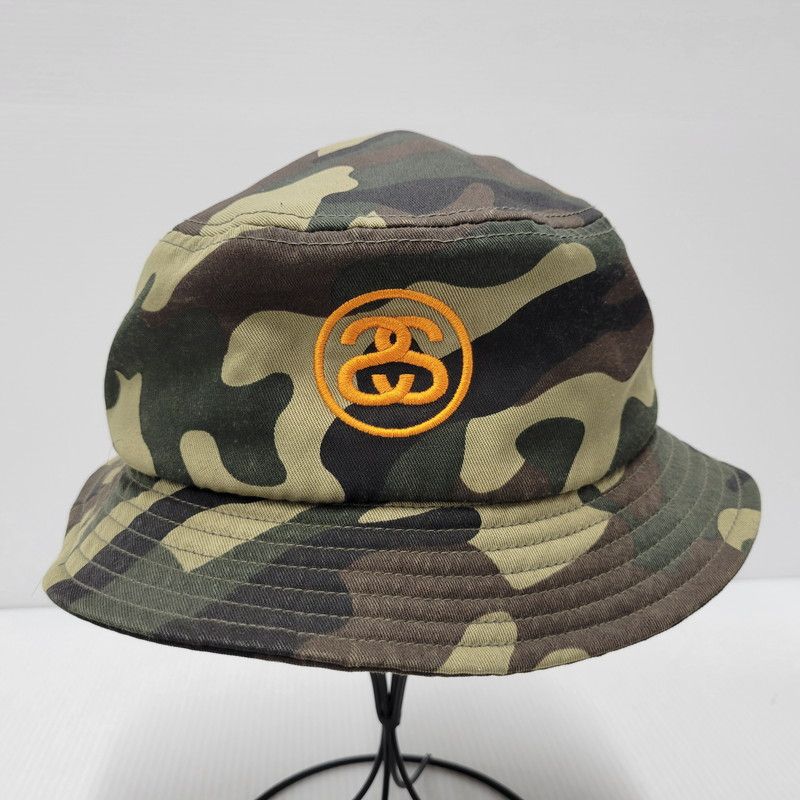 中古品】STUSSY ステューシー SS LINK BUCKET HAT CAMO SSリンク