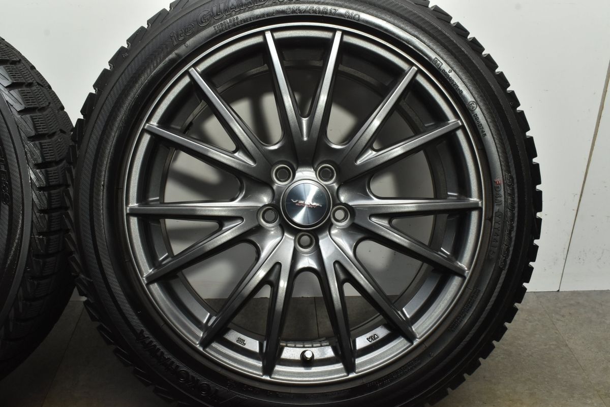  インプレッサ 等に VELVA 17 in 7 J 47 PCD 100 ヨコハマ アイスガード iG 30 215 50 R レガシィ ウィッシュ ホイールのみ販売 17インチ タイヤ ホイールセット