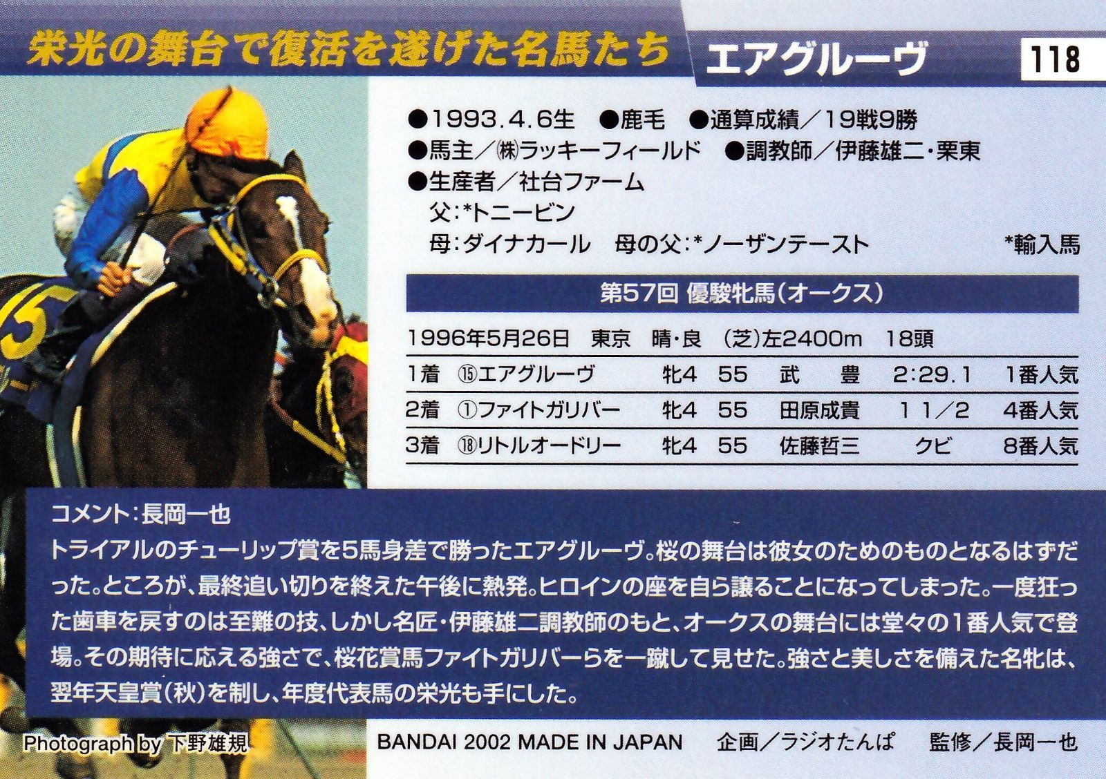 エアグルーヴ「サラブレッドカード 01年下半期」No.118 - メルカリ