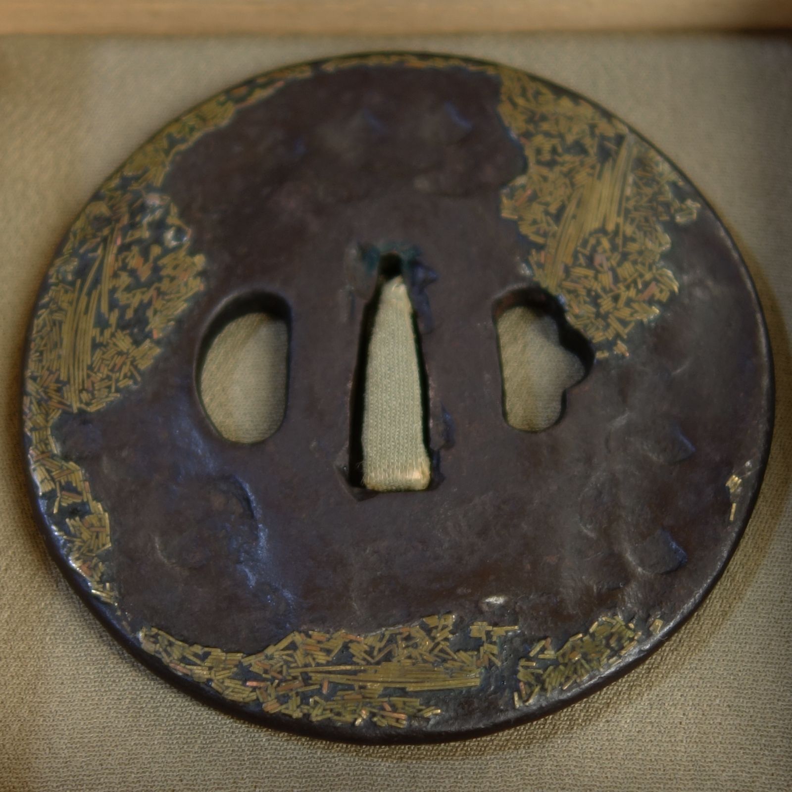 鍔 【 鉄地 吹寄象嵌 天法鍔 】 日本刀 刀装具 鐔 骨董 古美術