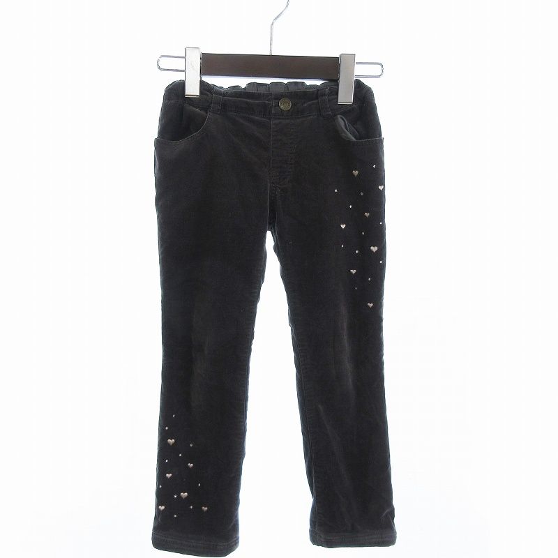 メゾピアノ 刺繍とアップリケのコーデュロイパンツ140cm メゾピアノ