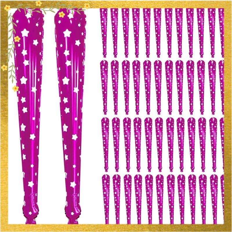 【迅速発送】50本セット 鈴付き 星柄 応援棒 スティックバルーン アルミ箔製 棒状 風船 コンサート 運動会 イベント用 応援棒 細長い 鮮やか 手持ちバルーン パンパン がんばれ バスケ サッ