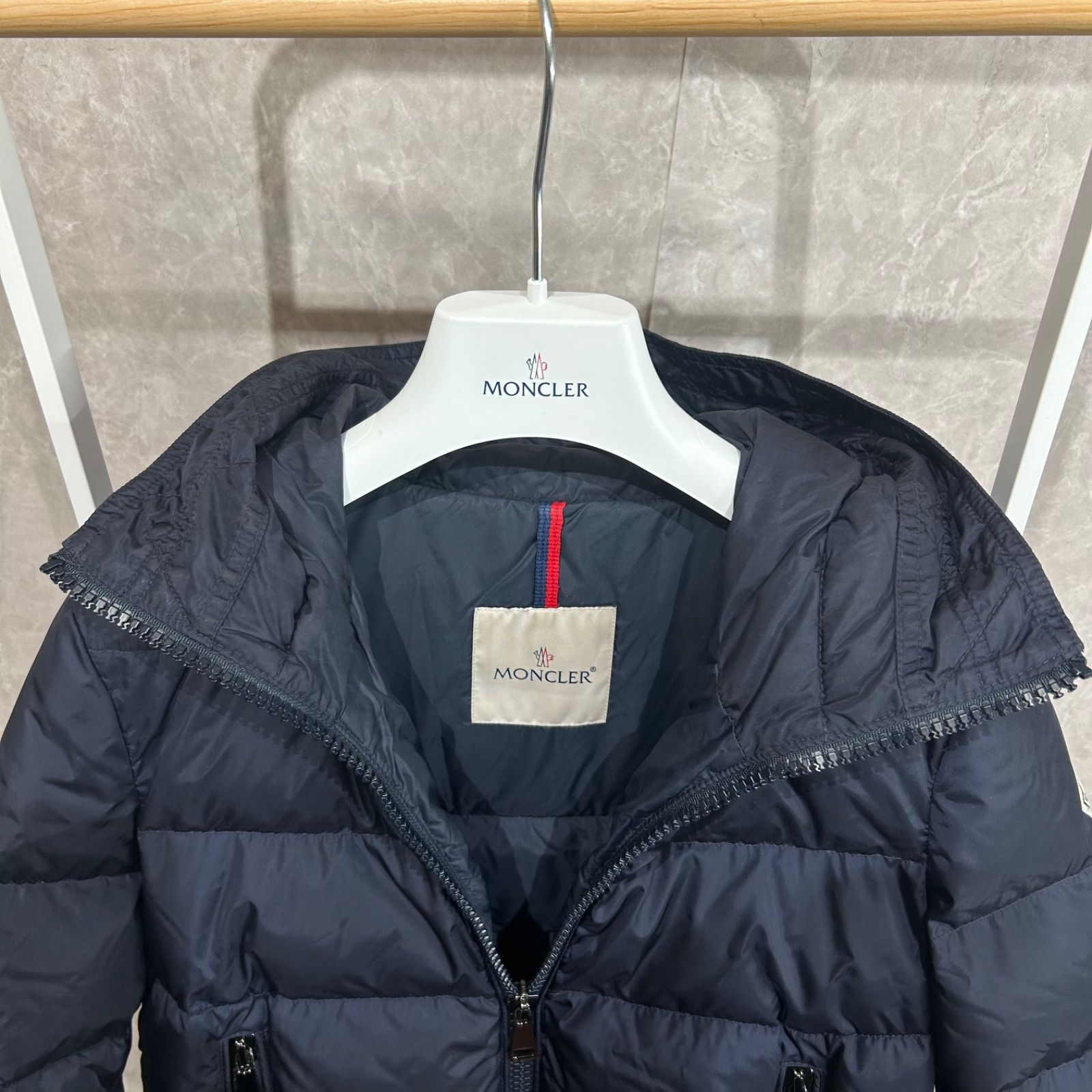 MONCLER モンクレールネセアNESEAペプラムネイビー ダウンジャケット0