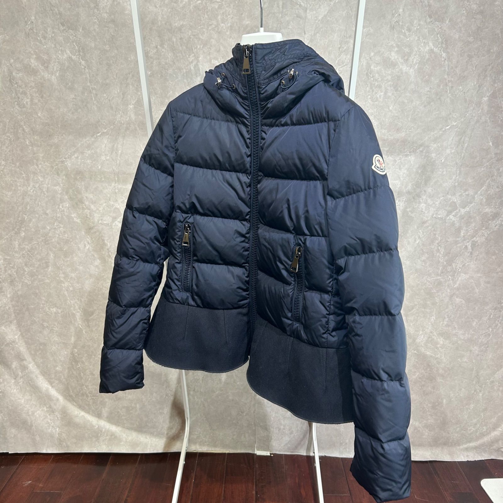 MONCLER モンクレールネセアNESEAペプラムネイビー ダウンジャケット0