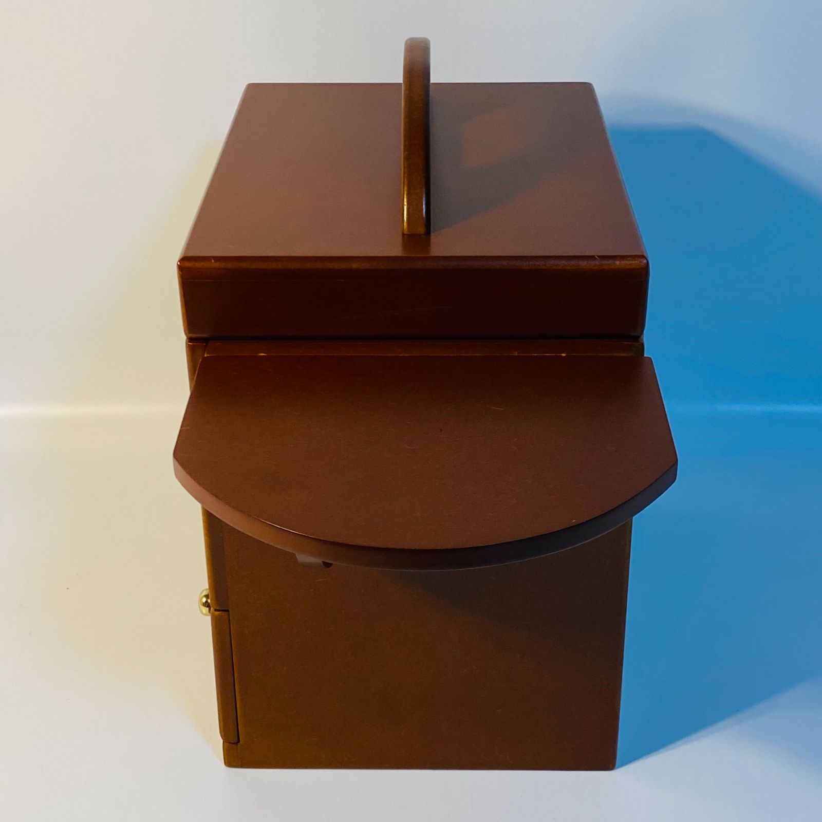 化粧箱 木目 三面鏡 木製 レトロ メイクボックス ドレッサー ③ 送料