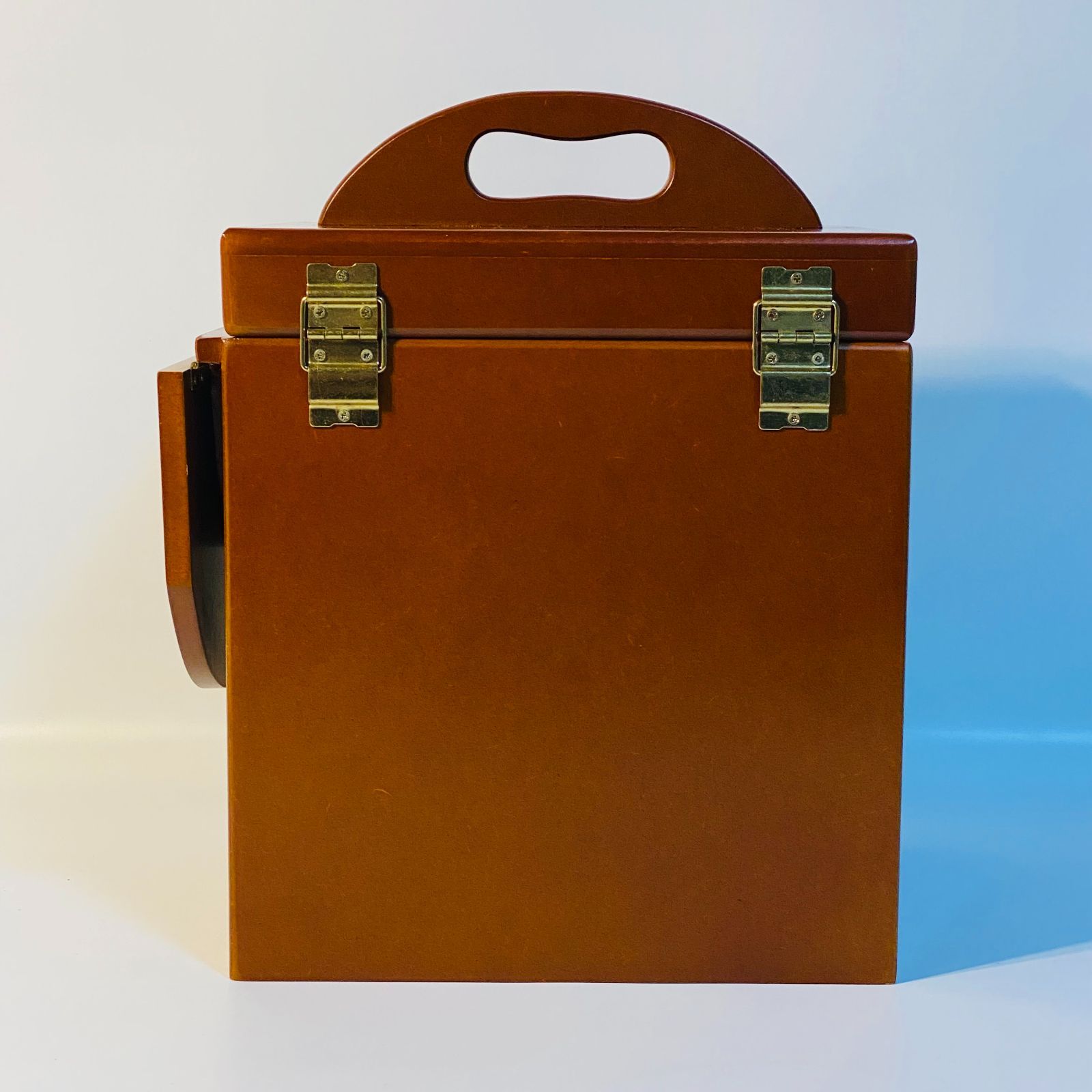 化粧箱 木目 三面鏡 木製 レトロ メイクボックス ドレッサー ③ 送料