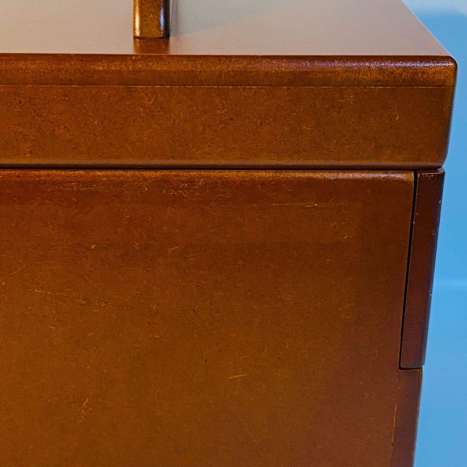 化粧箱 木目 三面鏡 木製 レトロ メイクボックス ドレッサー ③ 送料