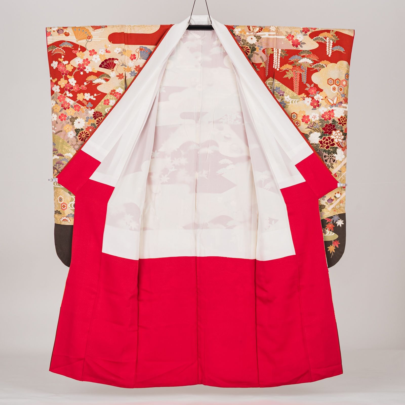  振袖 長襦袢セット 金霞に花車 水鳥など 振袖 着物