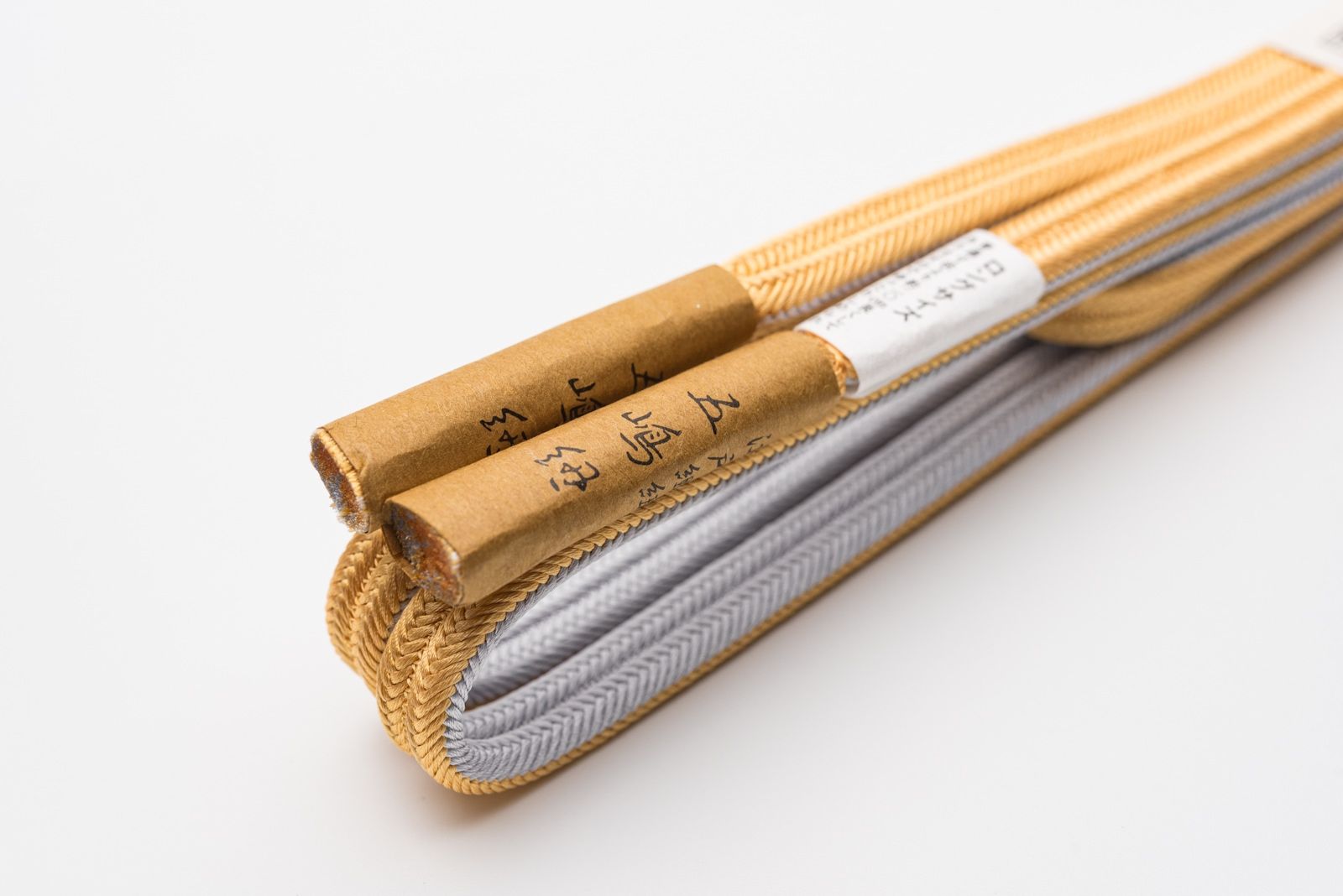 長尺 江戸組紐 五嶋紐 帯締め リバーシブル 黄色