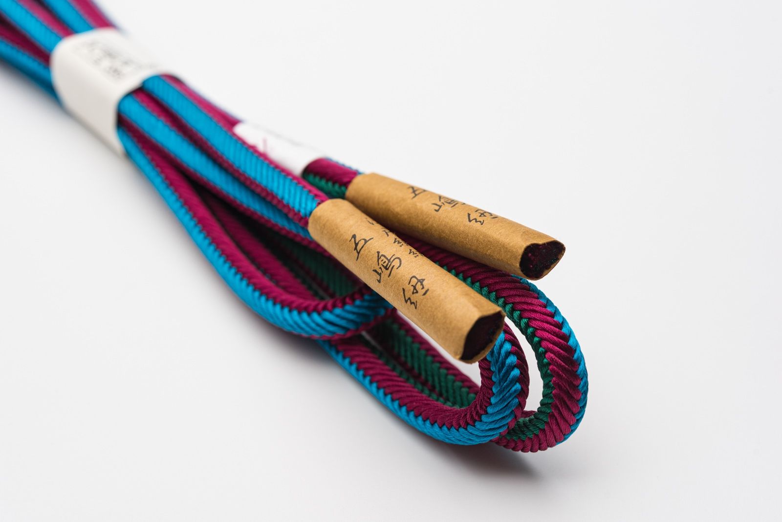 長尺 江戸組紐 五嶋紐 帯締め ツートン 躑躅×瑠璃