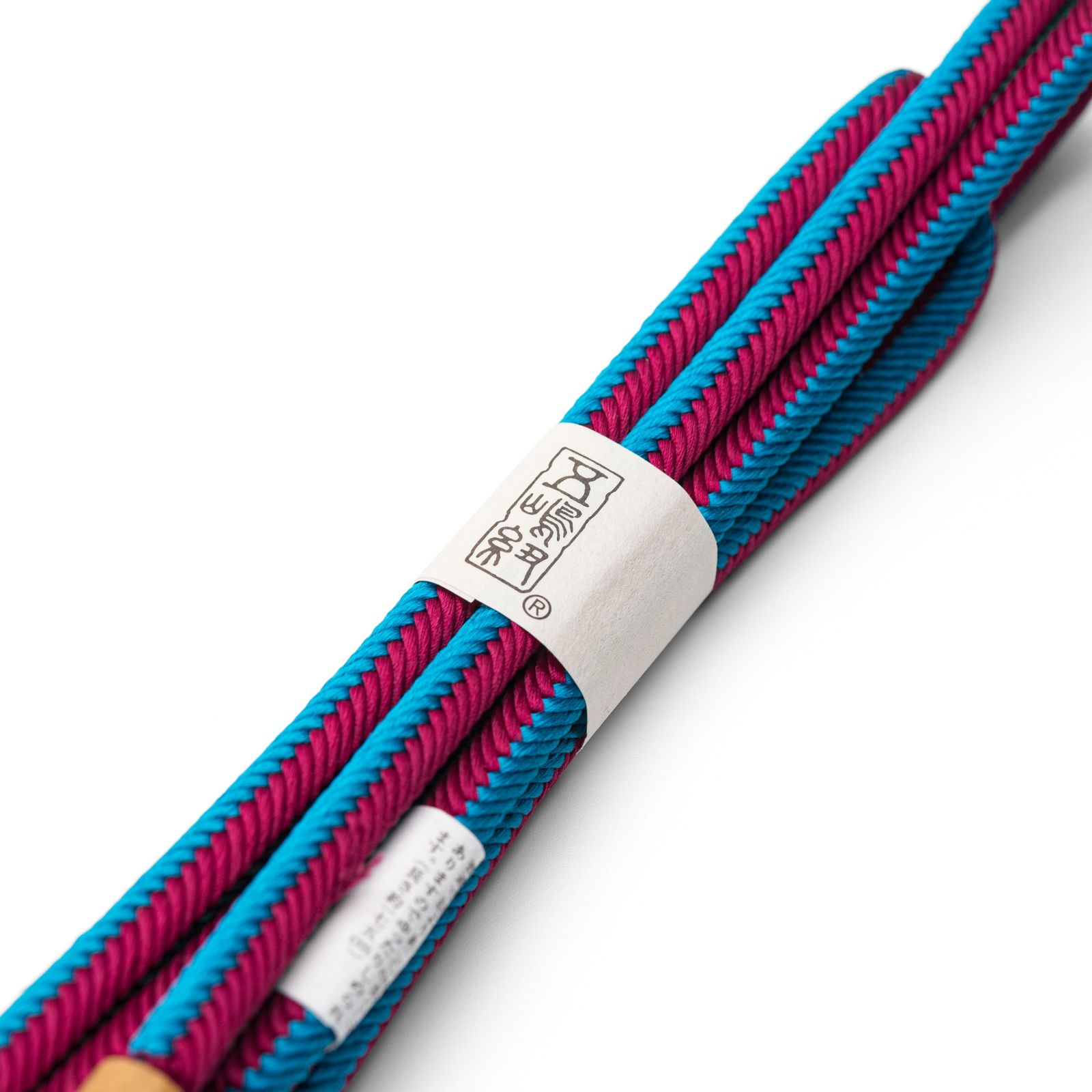 長尺 江戸組紐 五嶋紐 帯締め ツートン 躑躅×瑠璃