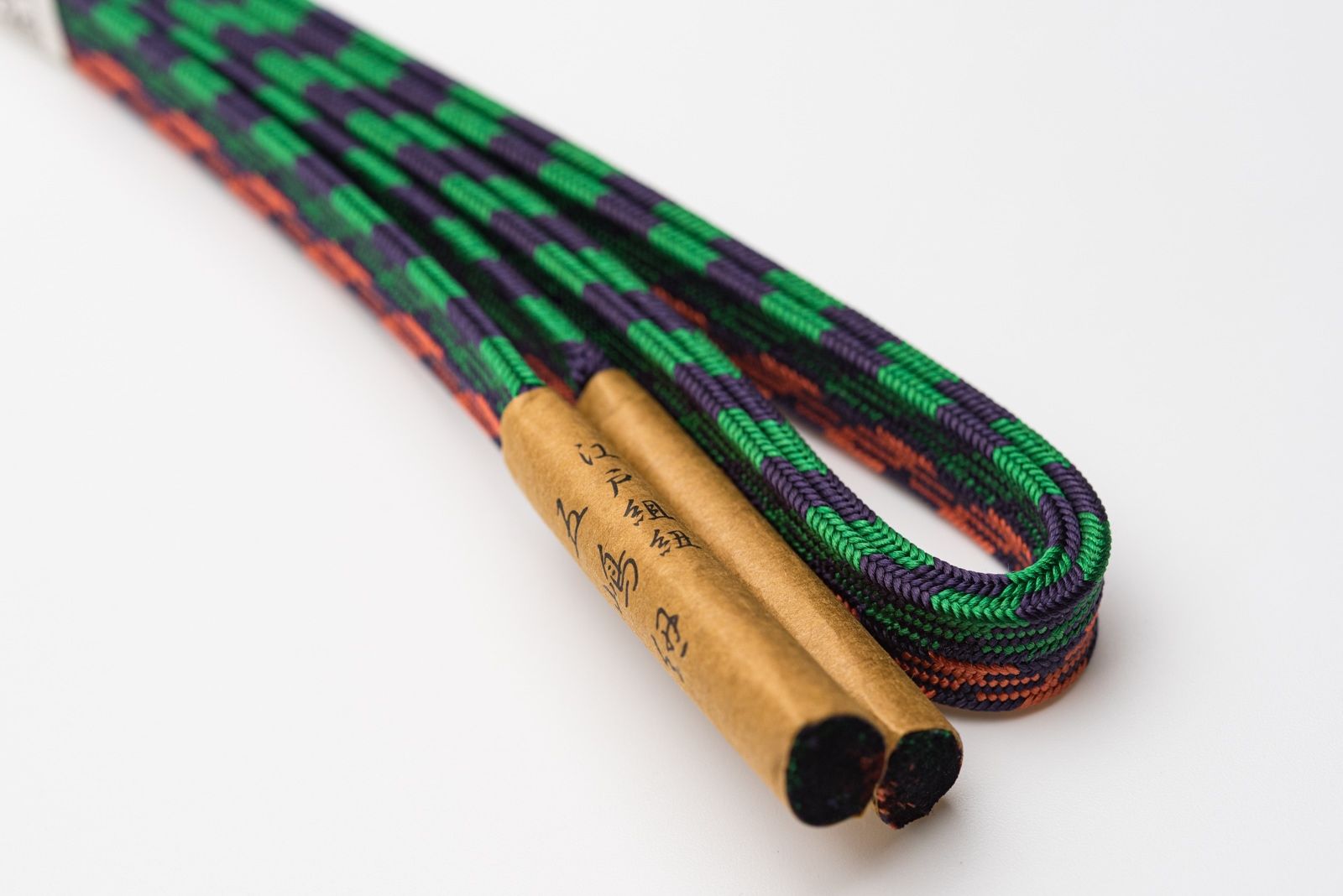 江戸組紐 五嶋紐 帯締め ツートン千鳥 オレンジ 未そり