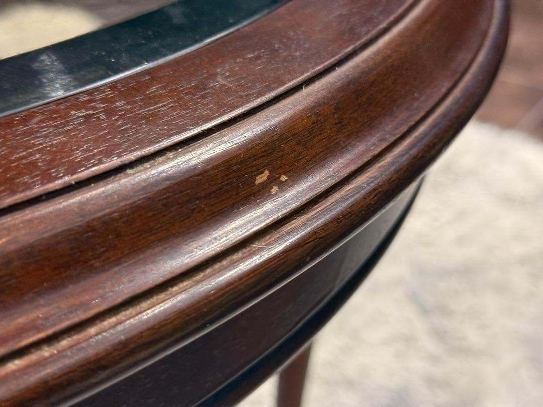 maruni クラシック 猫脚 ラウンドテーブル ガラステーブル オールド