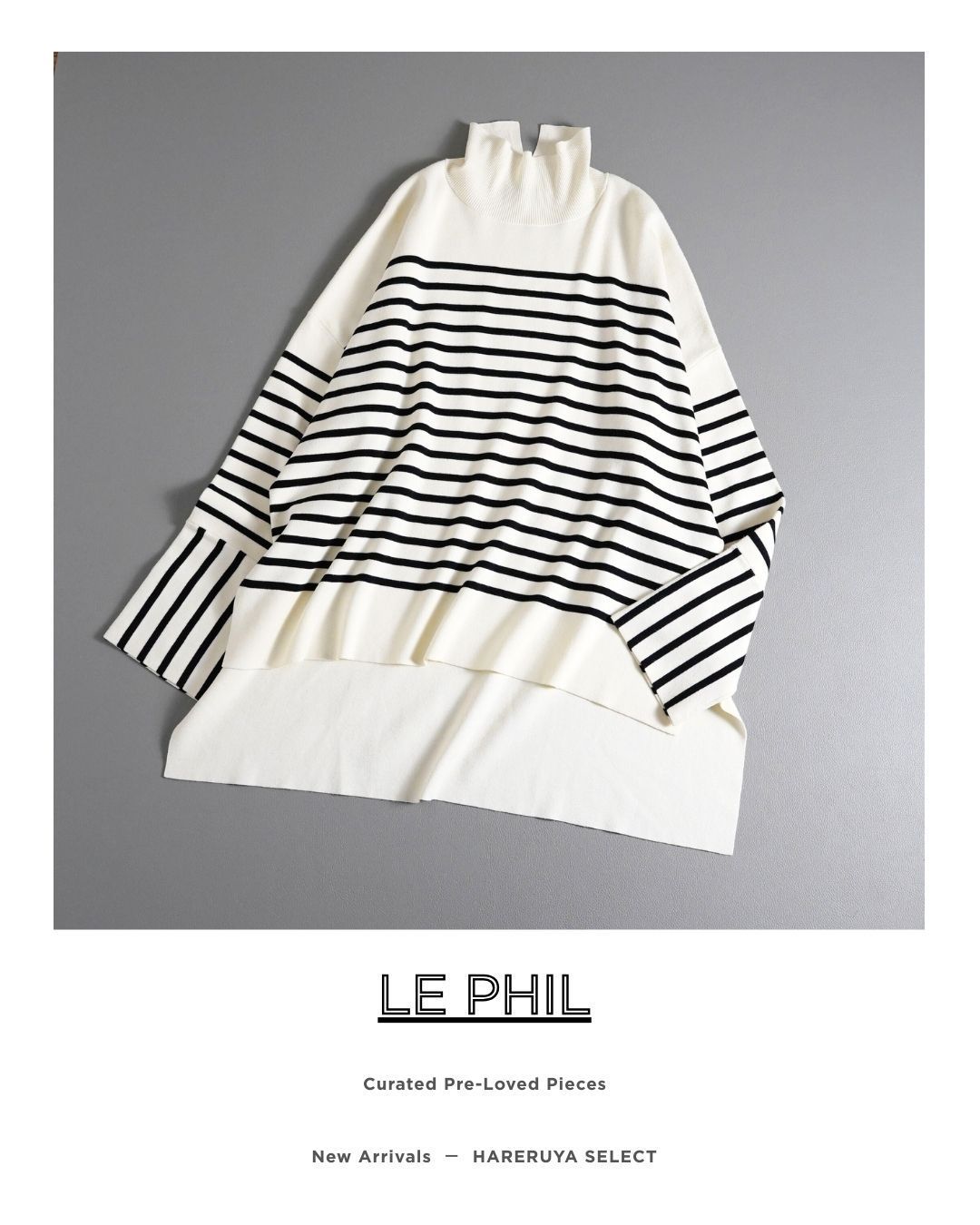 819t*美品 LE PHIL ルフィル ボーダー ハイネック ニット プルオーバー