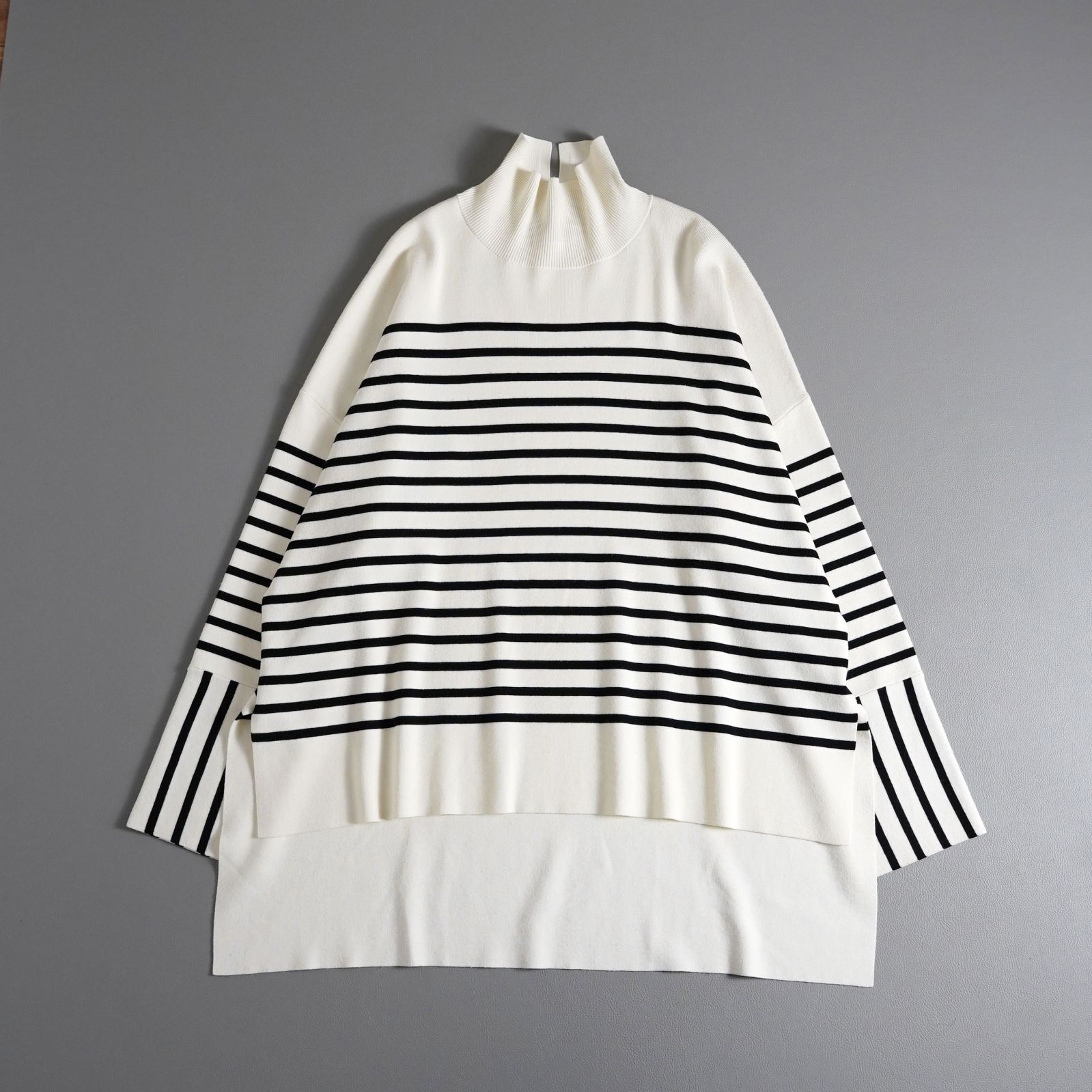 819t*美品 LE PHIL ルフィル ボーダー ハイネック ニット プルオーバー