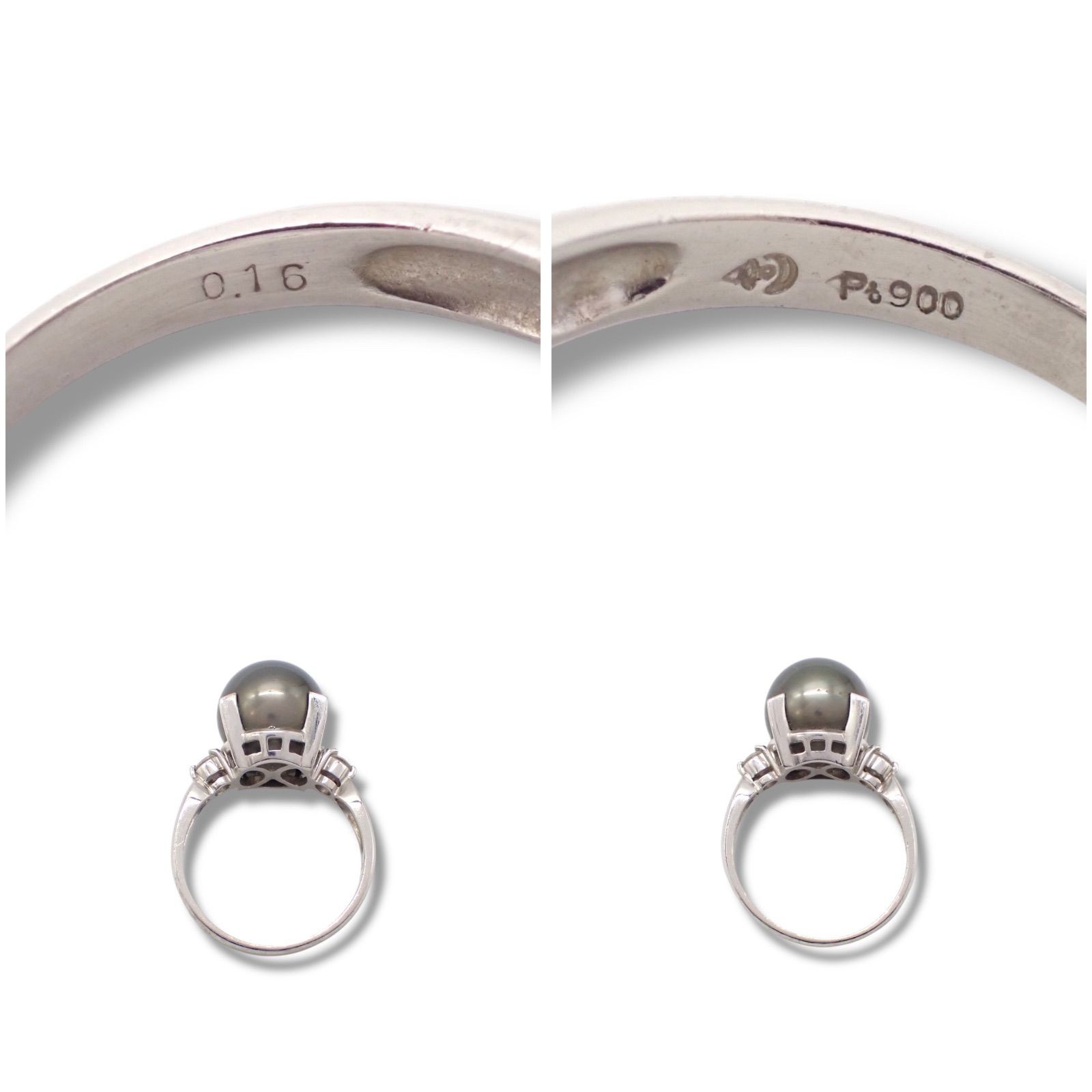 タサキ 黒蝶真珠 ダイヤ 0.16ct リング 14.5号 Pt900 4443 - メルカリ