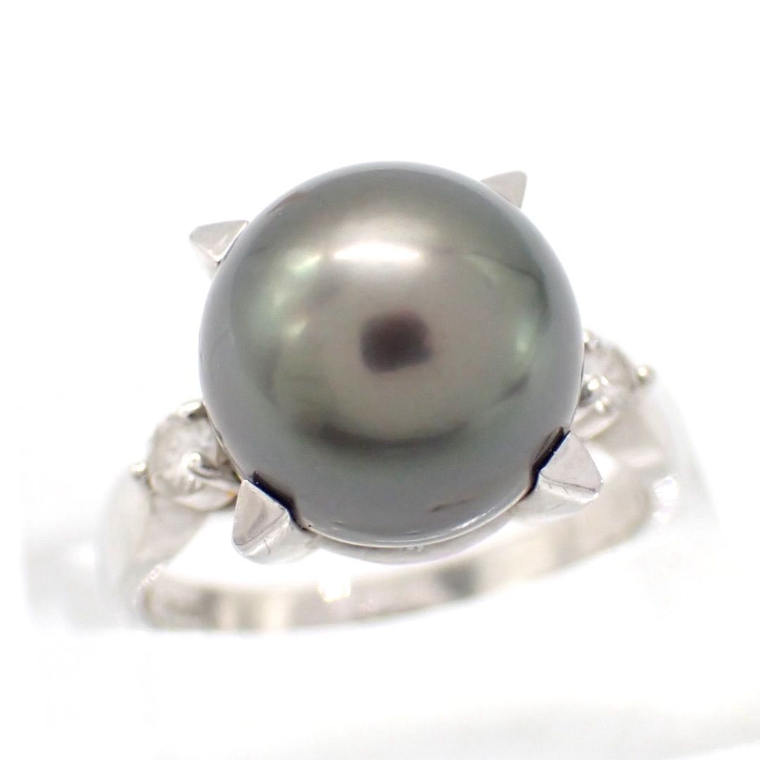 タサキ 黒蝶真珠 ダイヤ 0.16ct リング 14.5号 Pt900 4443 - メルカリ
