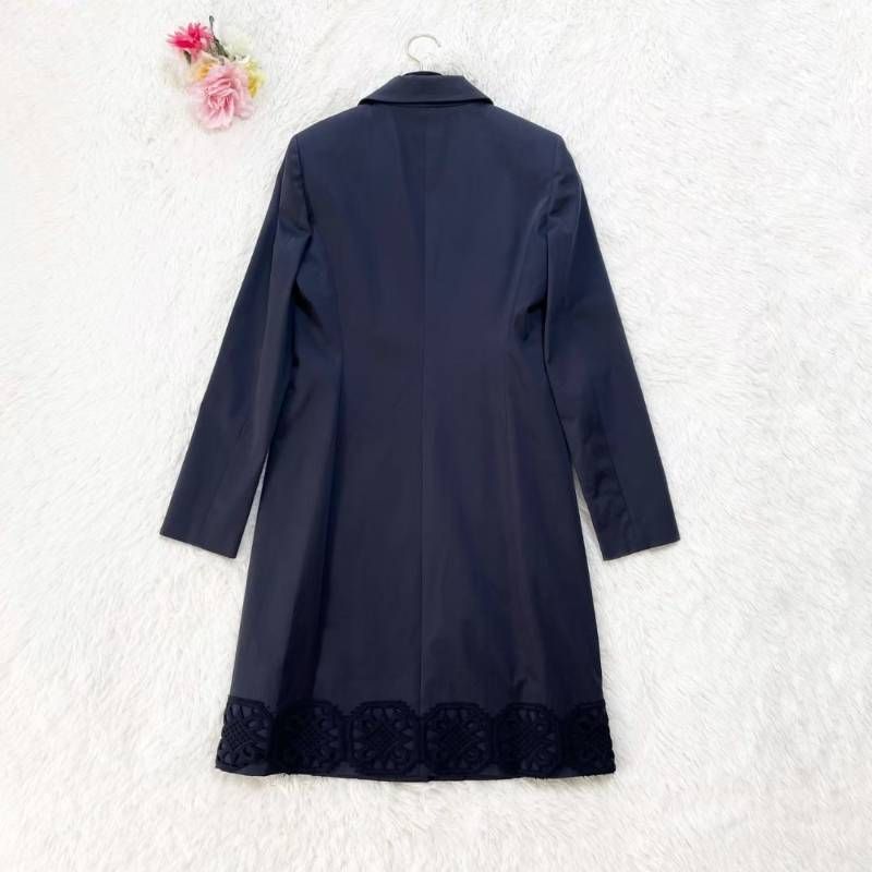 DAKS LONDON ダックス ステンカラー コート 裾 レース カットワーク