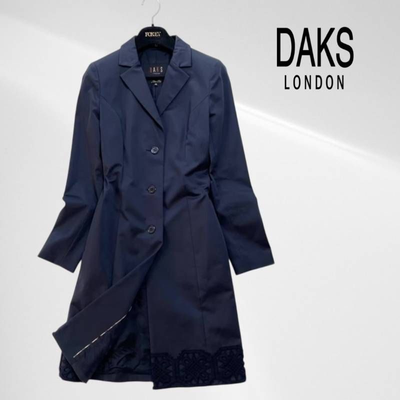 DAKS LONDON ダックス ステンカラー コート 裾 レース カットワーク