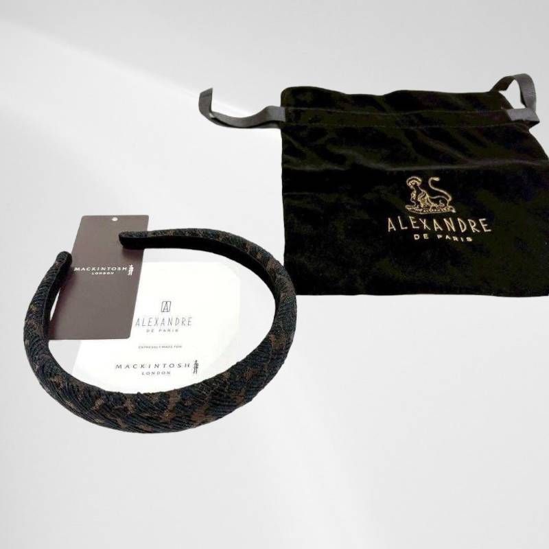 アレクサンドルドゥパリ × マッキントッシュ レオパード カチューシャ 2.5 cm 収納袋付き MACKINTOSH LONDON ALEXANDRE DE PARIS