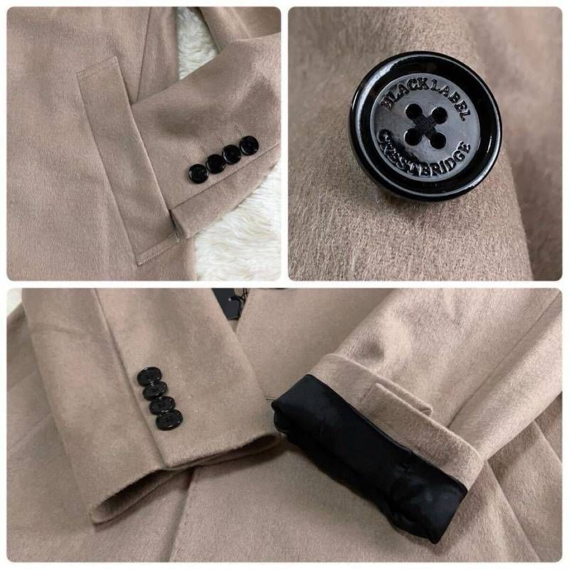 【未使用】ブラックレーベル シャイニービーバー チェスター コート ベージュ L BLACK LABEL CRESTBRIDGE（ブラックレーベル・クレストブリッジ）の