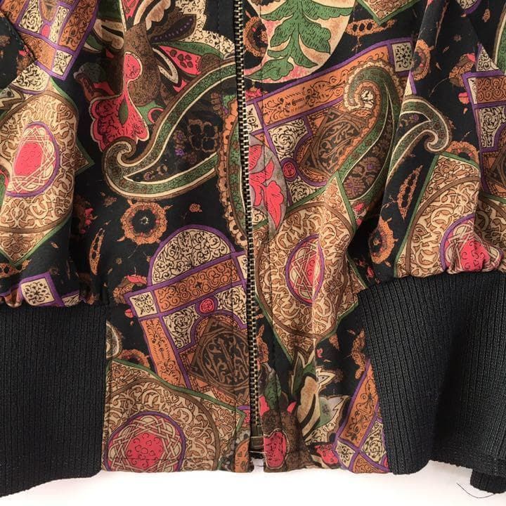 デザインジャケット ブルゾン 薄手 総柄 ペイズリー ヴィンテージ