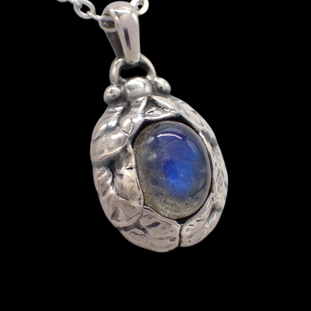 ジョージジェンセン 1997 ラブラドライト 925 イヤーペンダント 4276