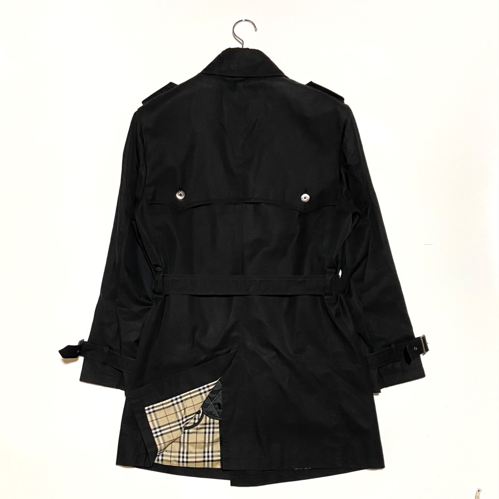 【極美品】バーバリーブラックレーベル　 ベロアトレンチコート　ノバチェック BURBERRY BLACK LABEL バーバリーブラックレーベル トレンチコート