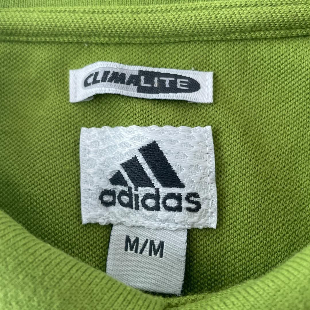 adidas デザインポロシャツ 刺繍ロゴ ワンポイント 抹茶カラー 万国旗