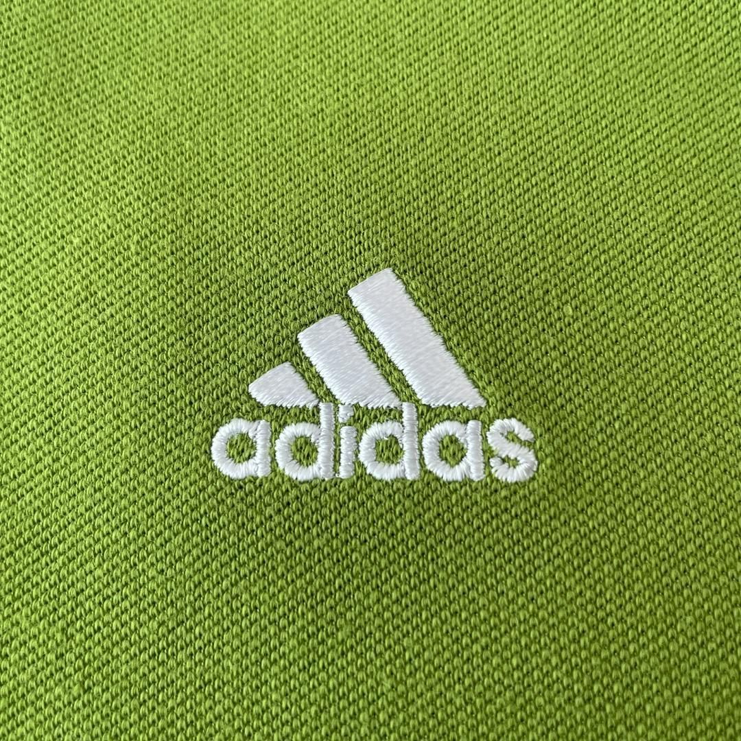 adidas デザインポロシャツ 刺繍ロゴ ワンポイント 抹茶カラー 万国旗
