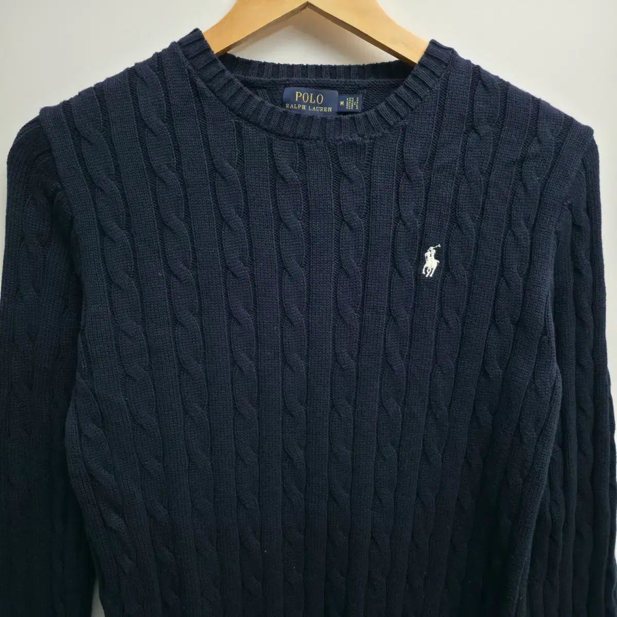 M ポロラルフローレン ケーブルニット ネイビー - メルカリ