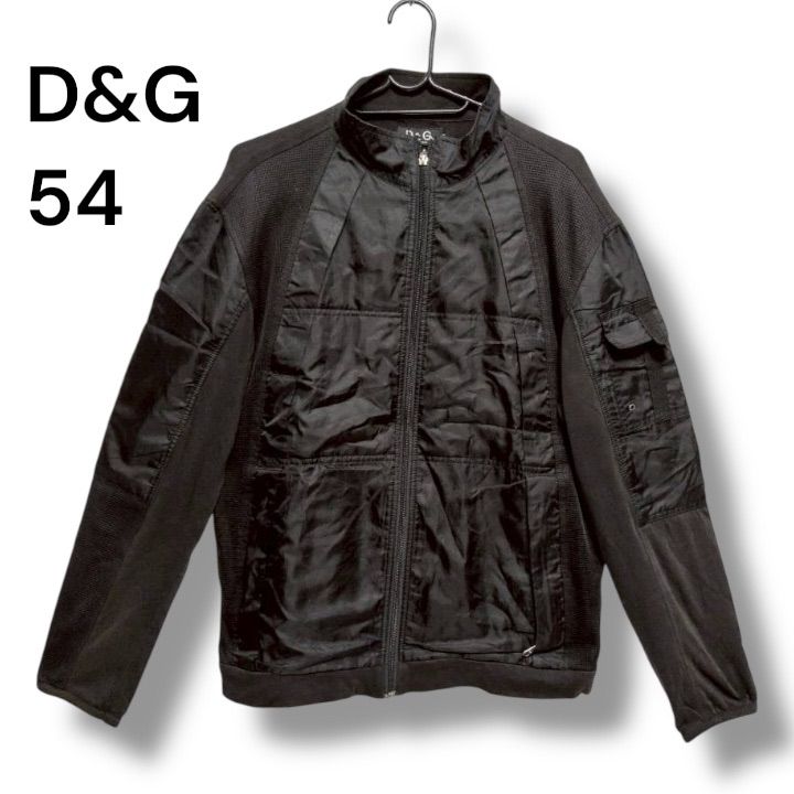 a 1439 D-G DOLCE-GABBANA 異素材切替 ブルゾン 黒 54 XL