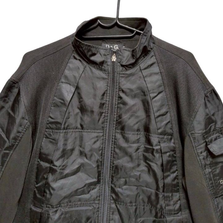 a 1439 D-G DOLCE-GABBANA 異素材切替 ブルゾン 黒 54 XL