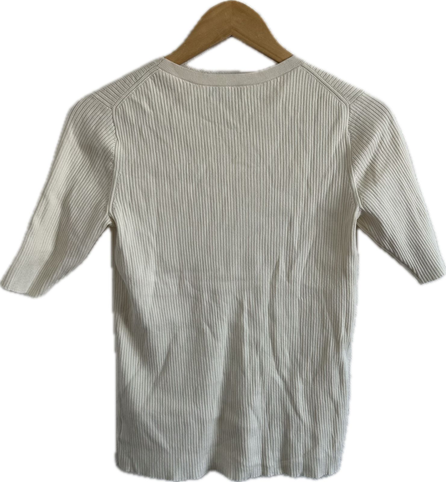 Z1638【美品】Theoryセオリー リブニット トップス ホワイト