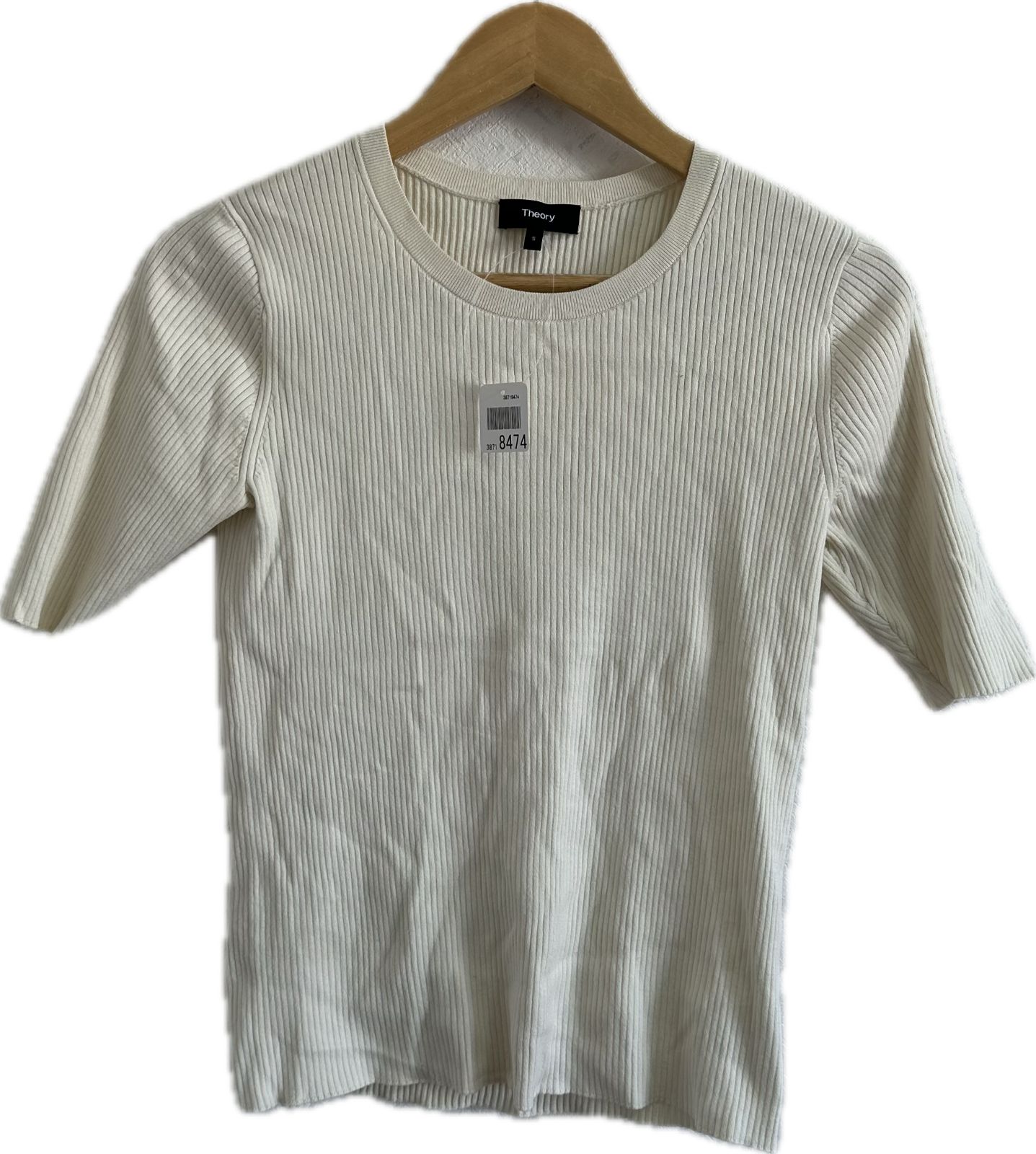 Z1638【美品】Theoryセオリー リブニット トップス ホワイト